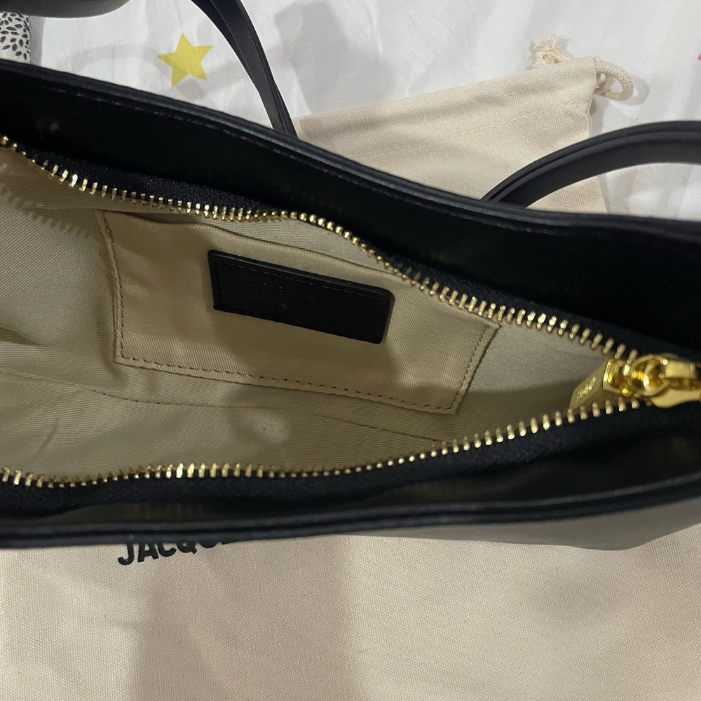 Jacquemus Black Leather Small Shoulder Bag with Gold Logo - Picture 8 of 11